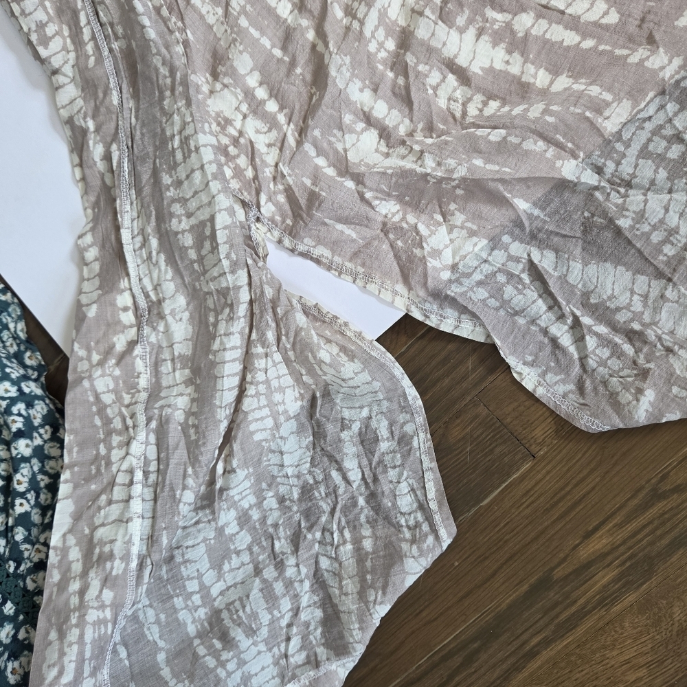 NWT Ayriss Chic Neutral Printed Kimono Set Loungewear longline cruise resort S - Picture 9 of 9